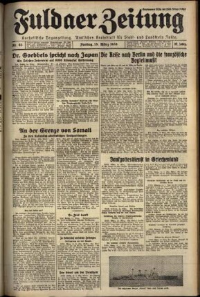 Erste Ausgabe vom Freitag, den 15. März 1935.