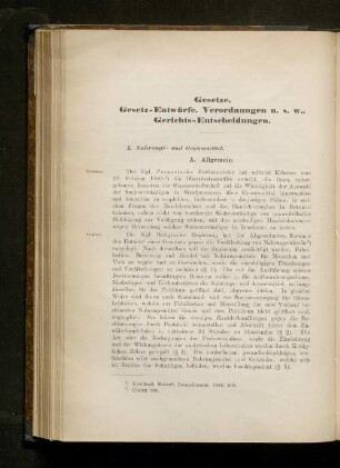 Gesetze, Gesetz-Entwürfe, Verordnungen u.s.w., Gerichts-Entscheidungen.