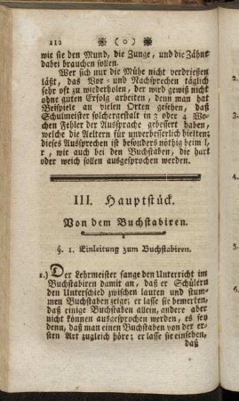 III. Hauptstück. Von dem Buchstabiren.