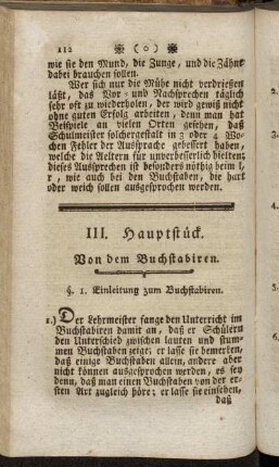 III. Hauptstück. Von dem Buchstabiren.