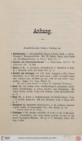 Anhang (Kunsthistorische Bücher, Cataloge etc.)