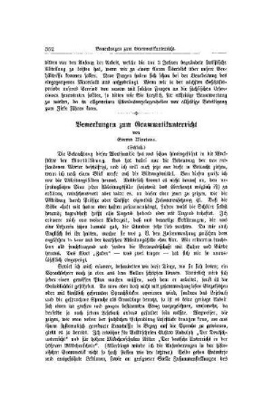 Bemerkungen zum Grammatikunterricht : (Schluß)