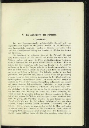 V. Die Zurichterei und Färberei