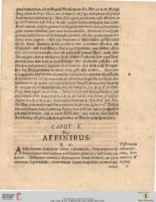 Caput X. Affinibus