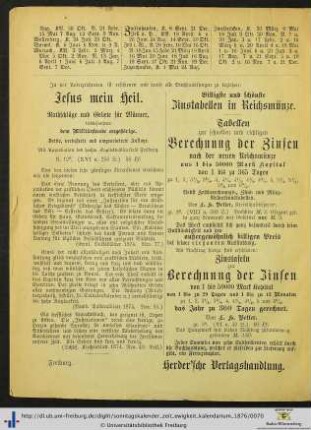 Werbung der Herder'schen Verlagshandlung.