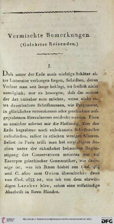Vermischte Bemerkungen