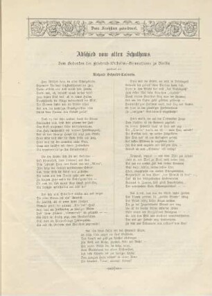 Abschied vom alten Schulhaus