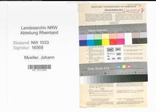 Entnazifizierung Johann Mueller , geb. 25.12.1896 (Polizist)