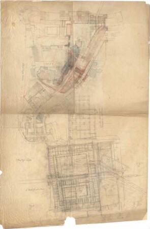 Thiersch, August ; Berchtesgaden (Bayern); Römische Bauten - Lageplan m. Grundrisse, Grundriss