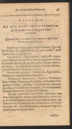 Caput XIX. De Accidentibus Verborum & Barytonorum ...
