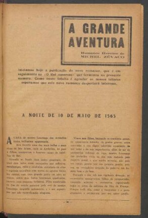 A grande aventura : Romance heróico