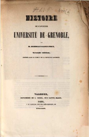 Histoire de l'ancienne université de Grenoble