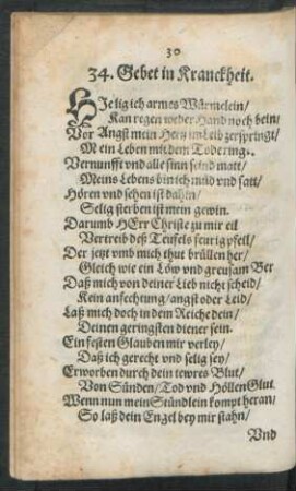 34. Gebet in Kranckheit.