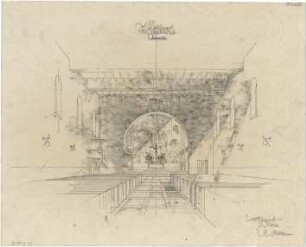 Gsaenger, Gustav; München, Sendlinger Tor Platz; Ev. Kirche St. Matthäus - Wettbewerbsplan, Innenraum (Perspektive)