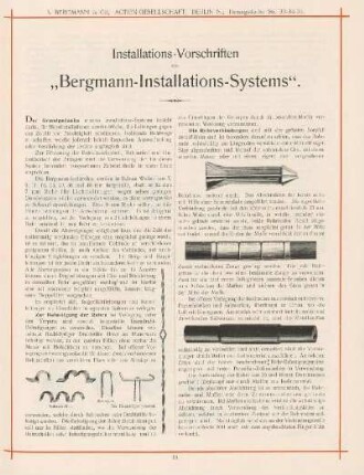Installations-Vorschriften des "Bergmann-Installations-Systems"