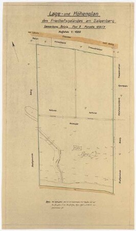 Friedhof am Galgenberg, Belzig: Lageplan und Höhenplan 1:1000