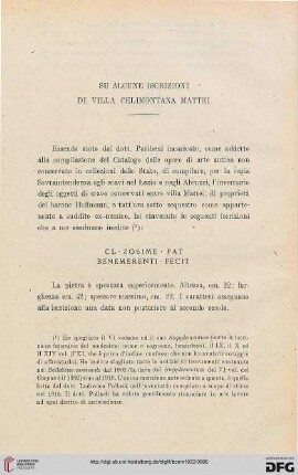 50.1922: Su alcune iscrizioni di Villa Celimontana Mattei