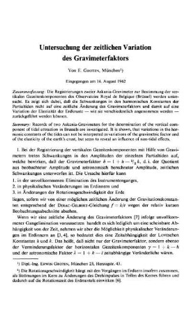 Untersuchung der zeitlichen Variation des Gravimeterfaktors