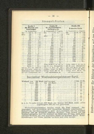 Deutscher Wechselstempelsteuer-Tarif.