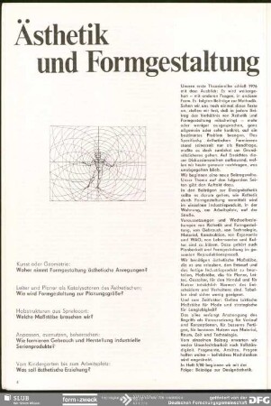 Ästhetik und Formgestaltung : Ästhetik und Formgestaltung