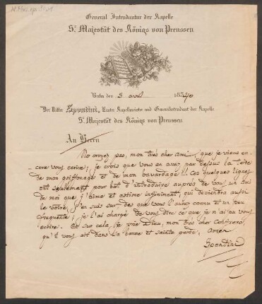 Brief an Unbekannt : 05.04.1834