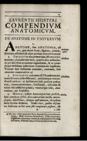 Laurentii Heisteri Compendium Anatomicum.