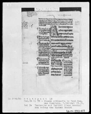 Liber Danielis cum Glossa ordinaria — Initiale A(nno tercio), Folio 3recto