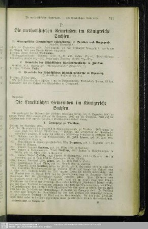 Die israelitischen Gemeinden im Königreiche Sachsen