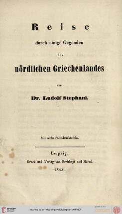 Reise durch einige Gegenden des nördlichen Griechenlandes