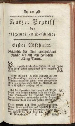 Kurzer Begriff der allgmeinen Geschichte.