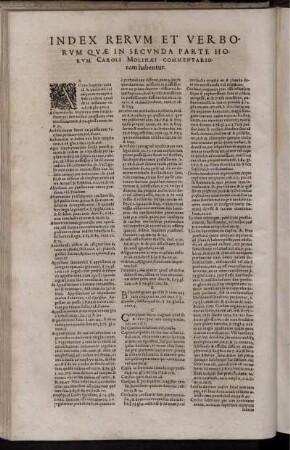 Index Rerum Et Verborum Quae In Secunda Parte Horum Caroli Molinaei Commentariorum habentur