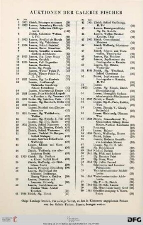 Auktionen der Galerie Fischer (Nr. 1-80)