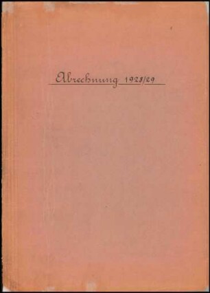 Mappe "Abrechnung 1928/1929"