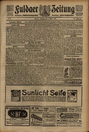 Zweite Ausgabe vom Dienstag, den 06. April 1909.