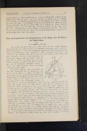 Über die Construktion der Lichtbrechung in der Kugel und die Theorie des Regenbogens.