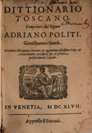 Dittionario Toscano