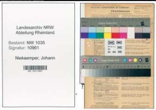Entnazifizierung Johann Niekaemper , geb. 18.07.1892 (Revisionsbeamter)