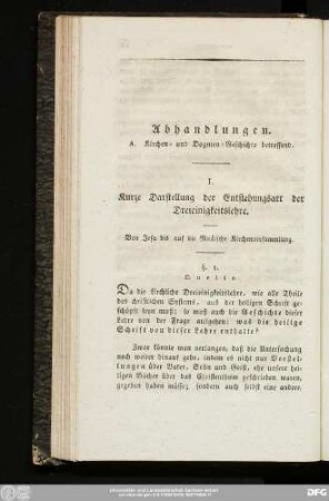 Abhandlungen. A. Kirchen- und Dogmen-Geschichte betreffend.