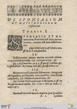 De sponsalium et matrimoniorum dissolutione