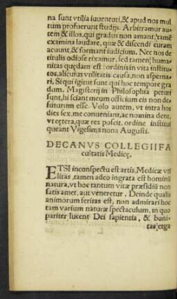 Decanus Collegii Facultatis Medicae.