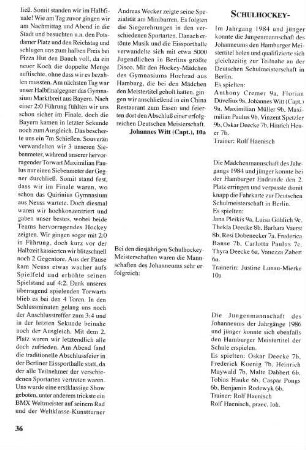 Schulhockey-Meisterschaften Sommer 1999