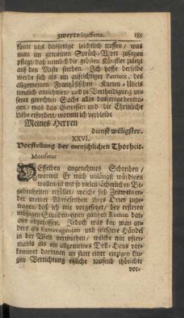 XXVI. Vorstellung der menschlichen Thorheit.