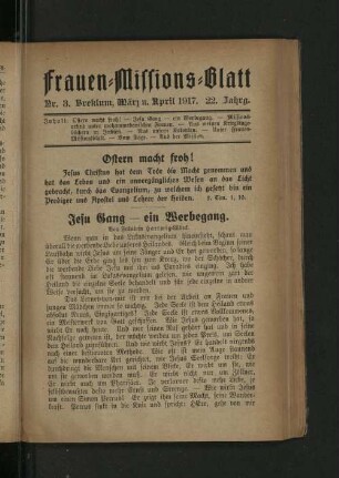 Nr. 3, März u. April 1917