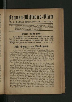 Nr. 3, März u. April 1917