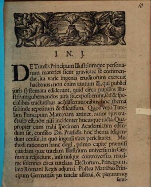 Disp. ... de tutela materna principum imperii