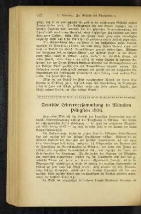 Deutsche Lehrerversammlung in München Pfingsten 1906