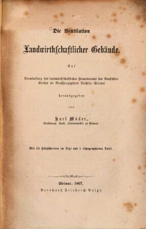 Die Ventilation landwirthschaftlicher Gebäude