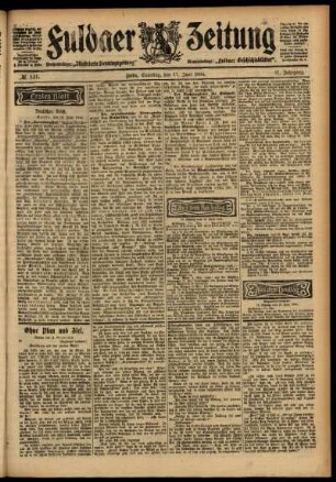 Erste Ausgabe vom Samstag, den 11. Juni 1904.