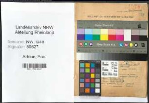 Entnazifizierung Paul Adrion , geb. 28.02.1890 (Kaufmann)