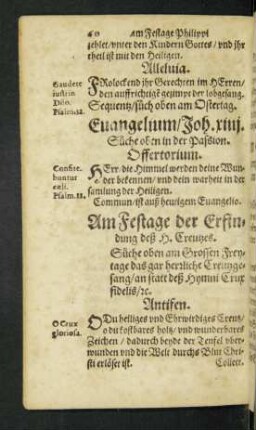 Am Festage der Erfindung deß H. Creutzes.